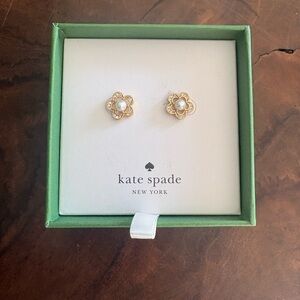 Kate Spade Gold Floral Pearl Earrings